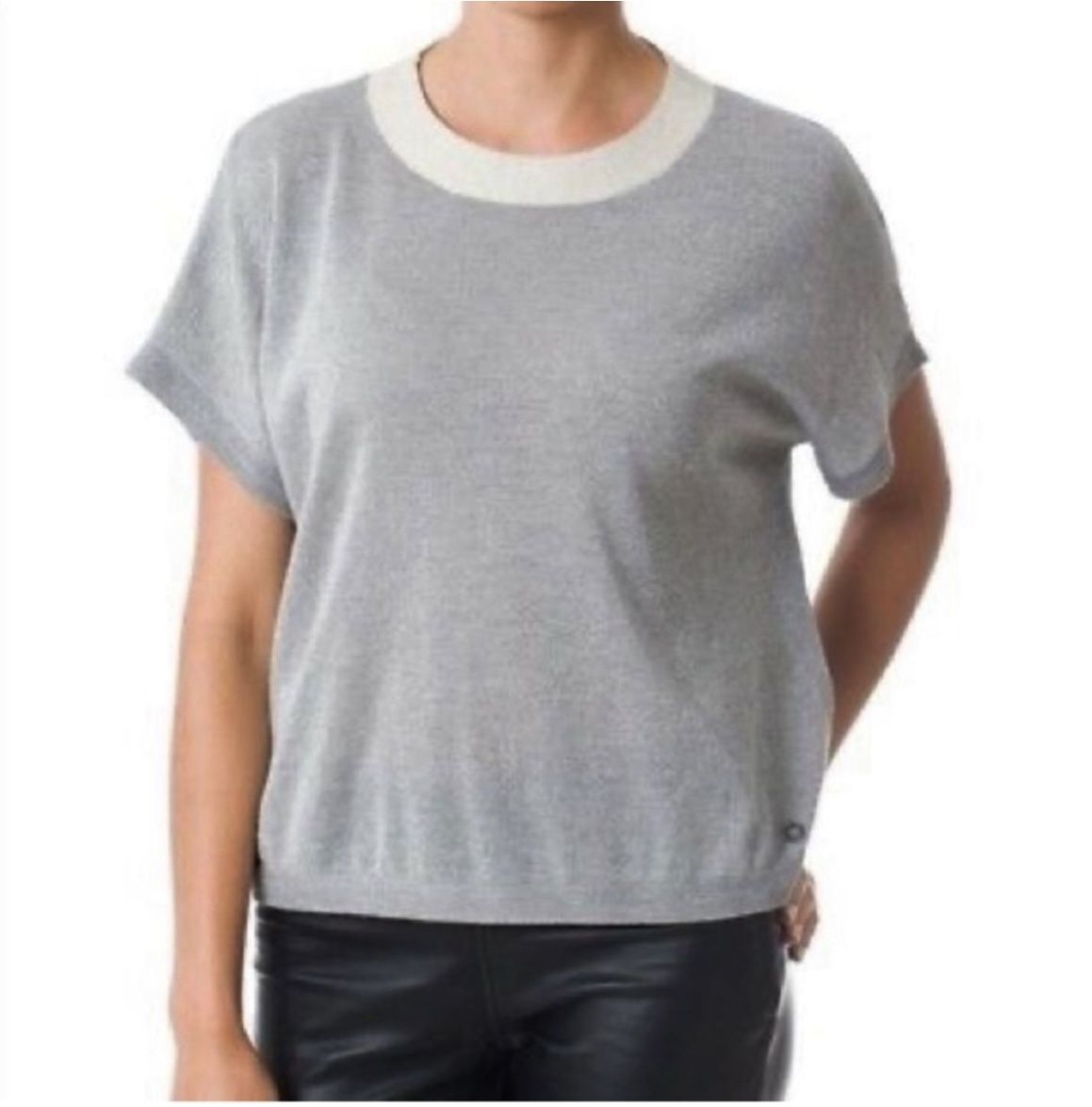 Anthropologie Numph silver shine amilia knit sweater top Size XSmall