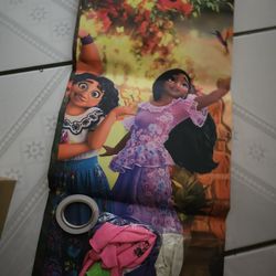 Encanto Backdrop With Ballons And Tape