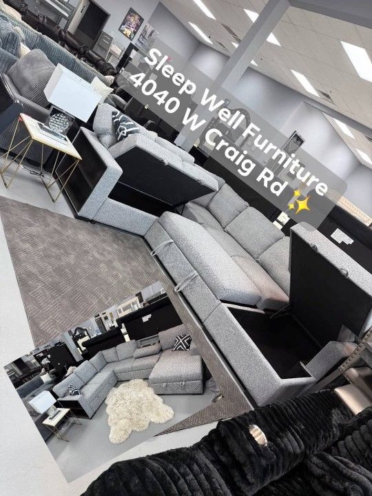 ✨️ Sectional Sofa Sleeper ✨️ Furniture Queen Bedrooms, Dining Avail