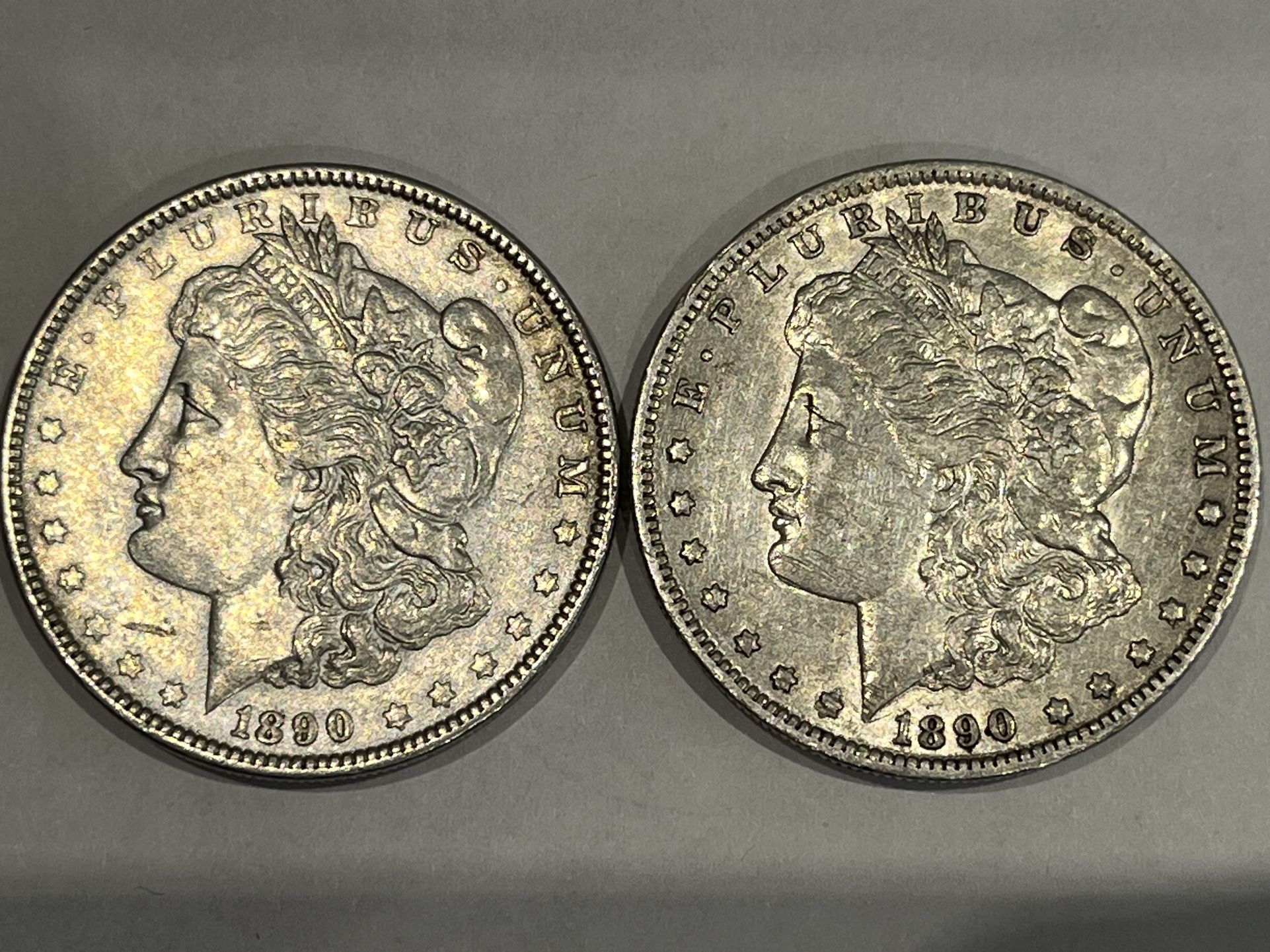 1890 & 1890-O Morgan 90% Silver Dollars