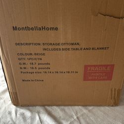 Storage Ottoman, Side Table And Blanket