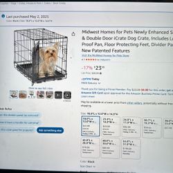 Dog crate 18” Long X 12” Wide X 14”high