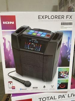 ION Explorer FX High-Power Bluetooth Speaker with Sound Effects IPX4 Water-Resistant (Renewed)