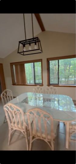 Dining room glass table with chairs