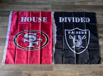 House divided Raiders 49ers flag