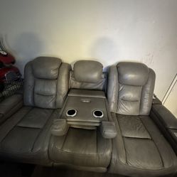 5 Seat Leather Recliner Couch MUST GO ASAP