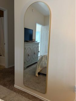 Gold Floor Length Mirror with Stand