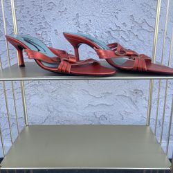 Red Leather Mules. Made In Italy. Size 8. Belle By Sigerson Morrison. 
