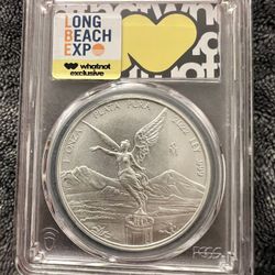 2022 Whatnot PCGS MS70 Mexico 1 Oz Silver Libertad 1 of 30  Exclusive Whatnot Long Beach Expo
