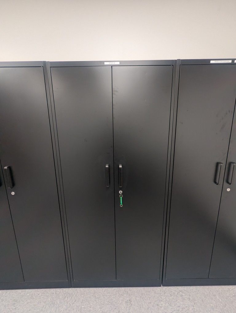 Storage Shelves. Metal, Locking W/ Key & Assembled