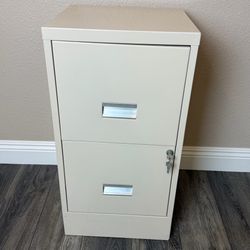 Compact 2-Drawer Metal Filing Cabinet with Lock & Key (18"D × 15"W x 28"H) $40 OBO