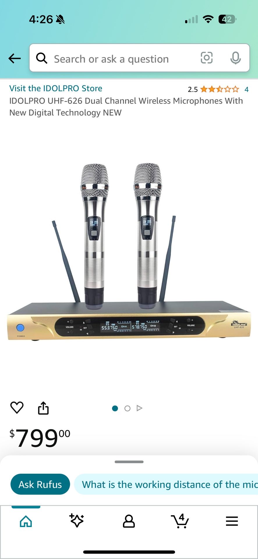 IDOLPRO UHF 626 Dual Channel Wireless Microphones With New Digital