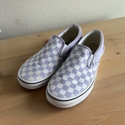 Vans Slip On- Purple White Checkered Womens