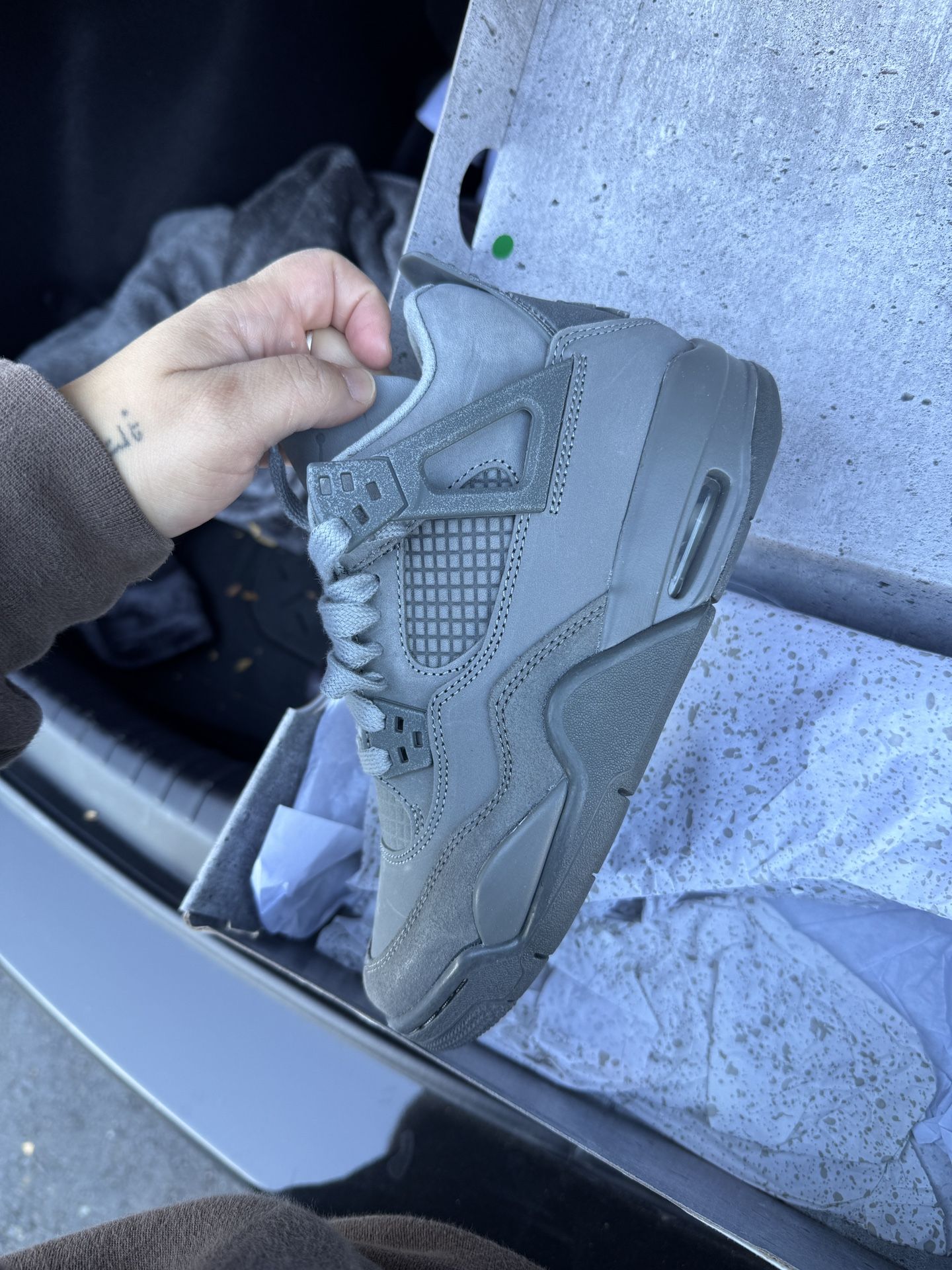 Cement Gray Size 3.5 Boys Jordan 4s