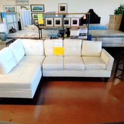 White Leather Look Sofa Chase Normally 1,249