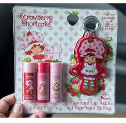 Strawberry shortcake Lipbalm key chain