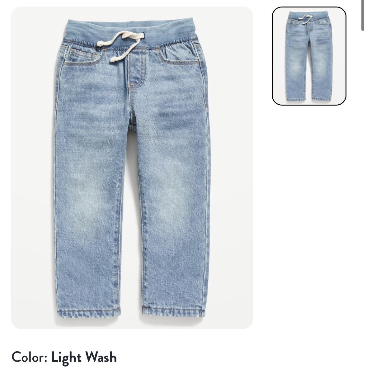 Brand New Old Navy Size 5T - Unisex Built-In Warm Non-Stretch Pull-On Jeans For Toddler
