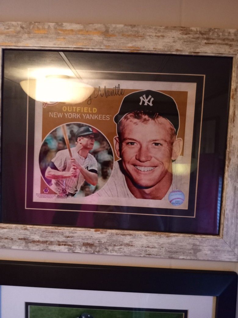Mickey Mantle Picture In Frame