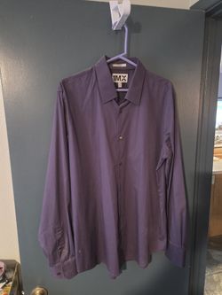 Mens Fitted Lavender Long Sleeve Shirt