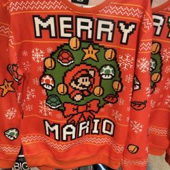 Merry Mario sweatshirt NWT size- Medium 