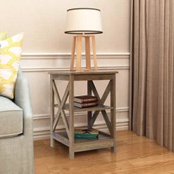 NEW (Shaded Oak ) Side table end table Coffee Snack Console Tables for Living Room