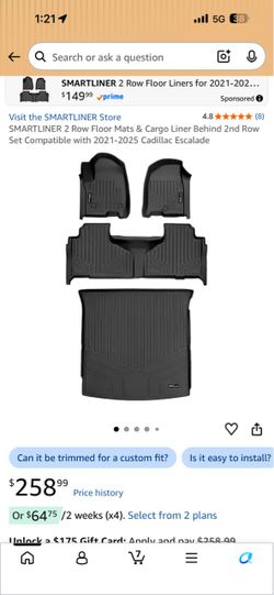 2021-2025 Cadillac Escalade Esv Floor Liner