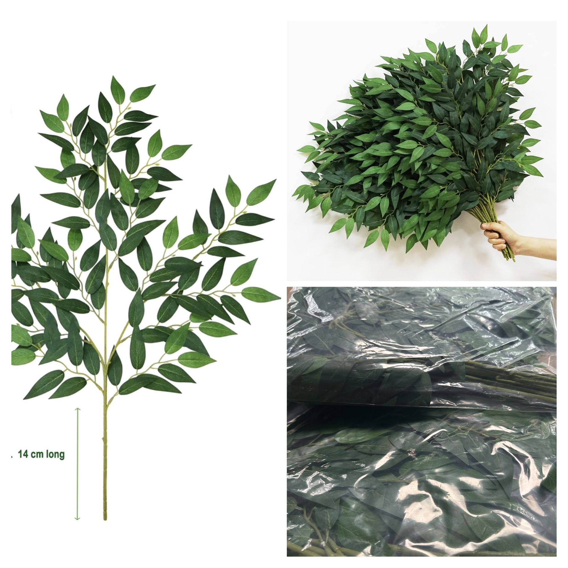 40pcs Italian Ruscus Greenery 68cm Artificial Greenery Stems Leaf Greenery Garland for Wedding Arch Flowers Centerpieces Balloon Arch Home Decor