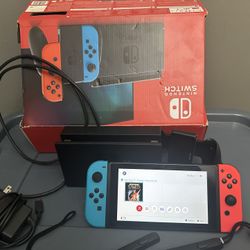 Nintendo Switch With Box And Accessories
