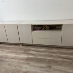 Ivory Credenza Cabinet + Smaller Cabinet