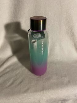 Starbucks New Summer 2021 Turquoise, Teal Blue, and Purple Clear Water Bottle 20 oz