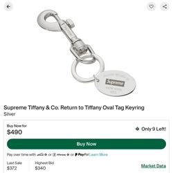 Supreme Tiffany Oval Tag Keyring