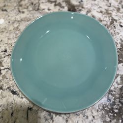 Set Of 7 Crate & Barrel Marine Blue Plates