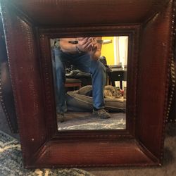 Leather Framed Mirror 