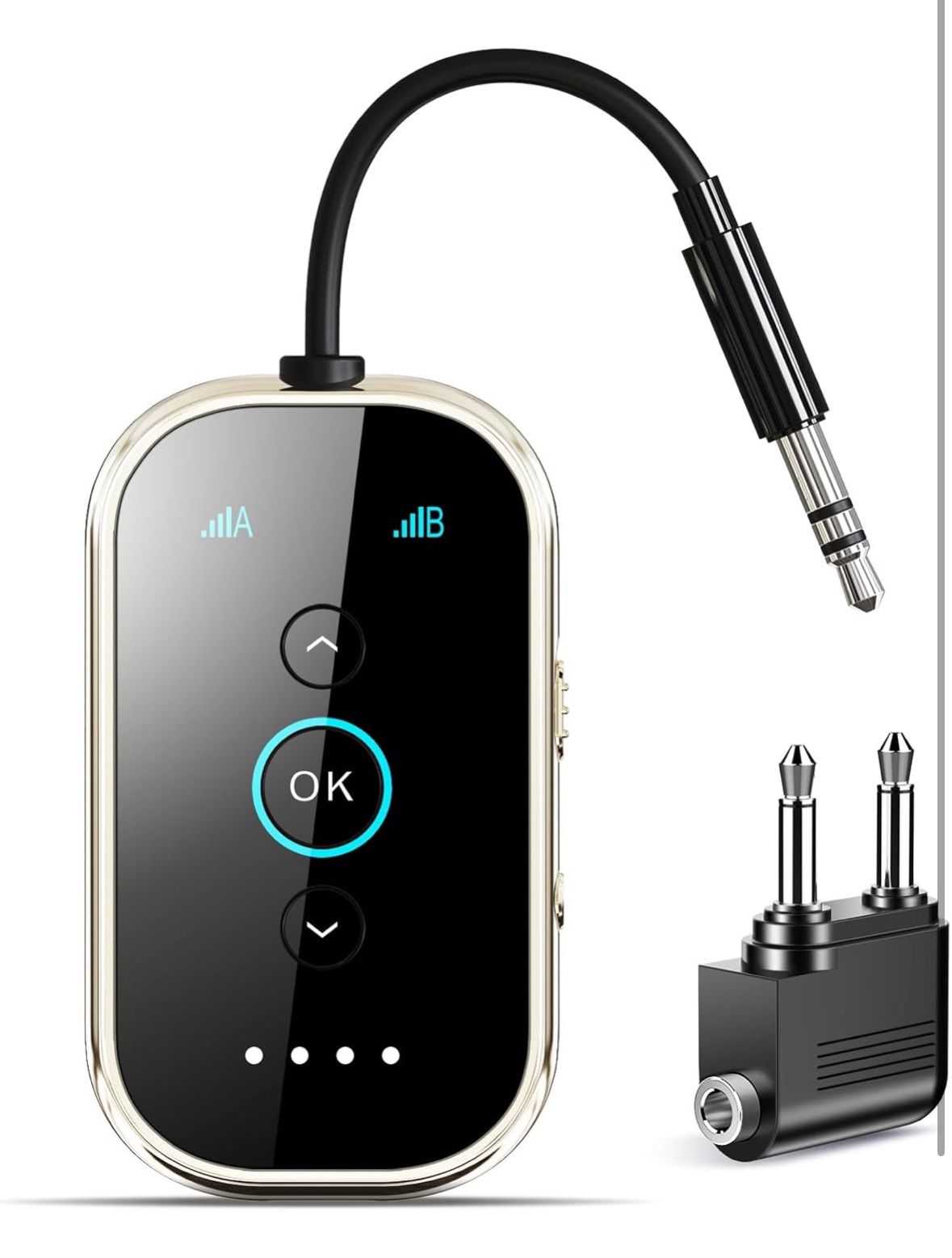 Ultra Bluetooth 5.4 Transmitter Receiver - CNC Aluminum & Ceramic Glass | Dual Link for 2 AirPods/Headphones | aptX Adaptive/HD Audio | Wireless Trans