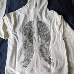 Youth White Wings Zip-Up Hoodie
new , without Tag.