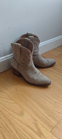 TECOVAS Lucy Cowboy Boots Genuine Suede Leather WOMENS 7B Western Ankle Shoes