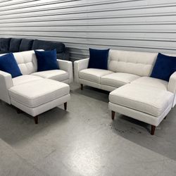 Living Spaces MCM Sofa And Loveseat