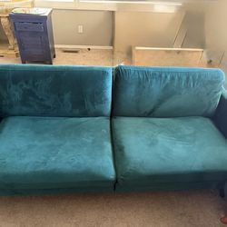 Emerald Green Velvet Couch