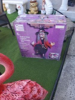 Halloween 6 Ft Animated Marionette Witch Puppet Talking LED Animatronic Prop