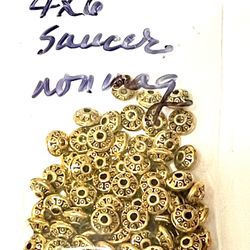 Lot Of 4x6mm Gold Tone Spacer Beads 