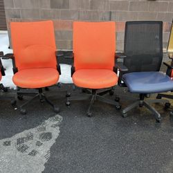 Blue Hon and Orange Knoll Office Chairs