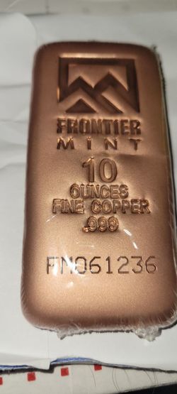 10 Ounce Copper Bar In Original packaging Frontier Mint