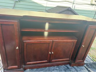 Dark Cherry Wood Entertainment Center