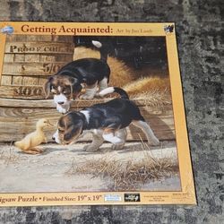 Getting Acquainted 500pc Puzzle Art by Jim Lamb 19"x19" Brand New Factory Sealed