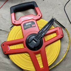 DNA Motoring TOOLS-00042 Contractor-Grade Open Reel Fiberglass Measuring Tape, Distance Measurement Tool Kit, [1] 1/2" / 330 Ft Reel, Orange/Yellow