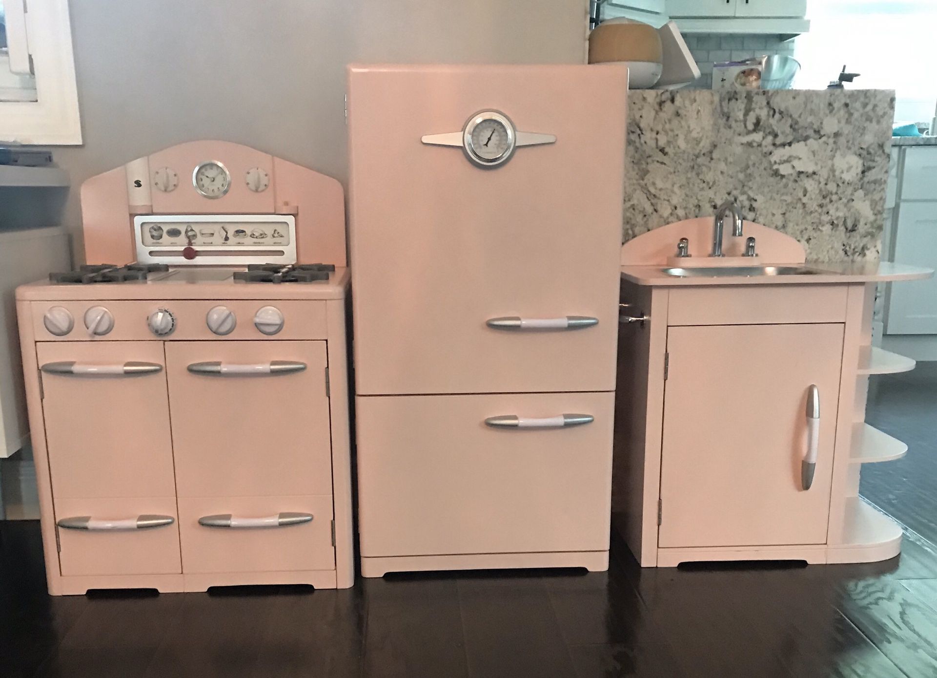 3 piece pink retro pottery barn kitchen