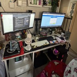 47" Computer Desk with File Cabinet and Power Outlets