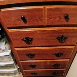 Wood Dresser and One End Table