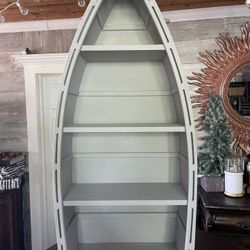 Chalk Grey Painted Boat W 4 Shelves