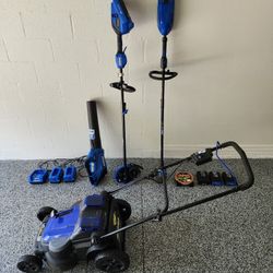 Kobalt Lawn Tools - Mower, Edger, Trimmer, Batteries, Chargers And More Included